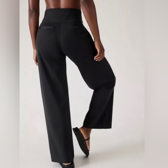 ATHLETA NWT Black Wide-Leg VENICE Easy & Comfy Women's Pants LG - Picture 3 of 7